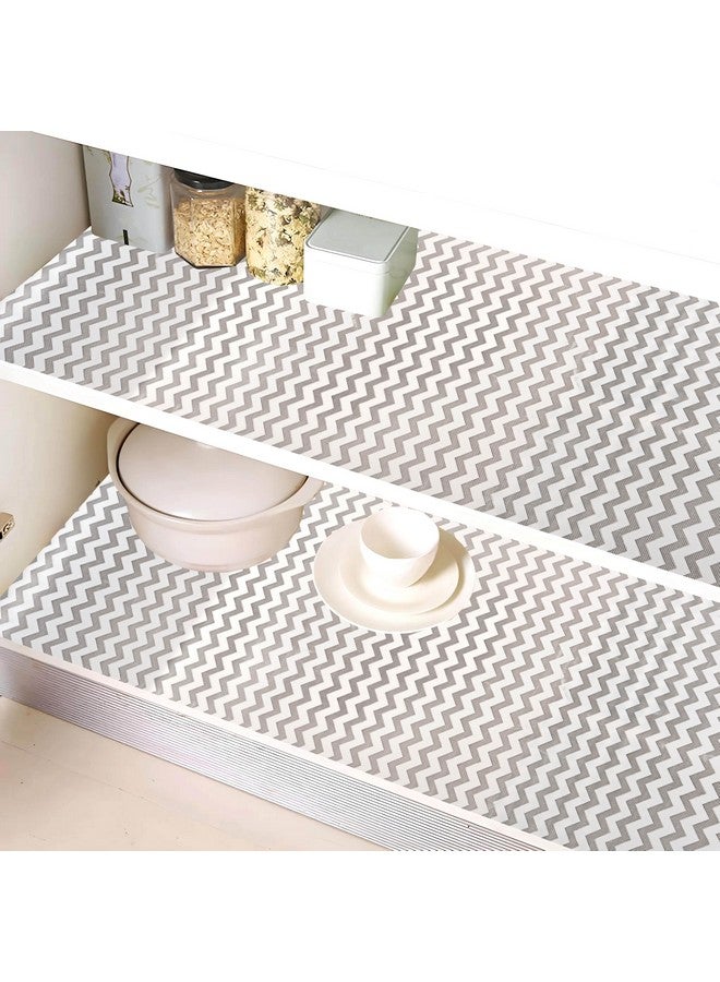 Kuber Industries Shelf Liner | 5 Meter EVA Kitchen Cabinet Shelf Mat | Anti-Slip Bathroom Mat | Fridge Mat | Table Mat | Zig Zag Design Wardrobe Mat | Grey - Image 1
