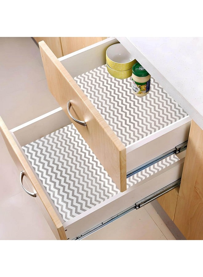 Kuber Industries Shelf Liner | 5 Meter EVA Kitchen Cabinet Shelf Mat | Anti-Slip Bathroom Mat | Fridge Mat | Table Mat | Zig Zag Design Wardrobe Mat | Grey - Image 2