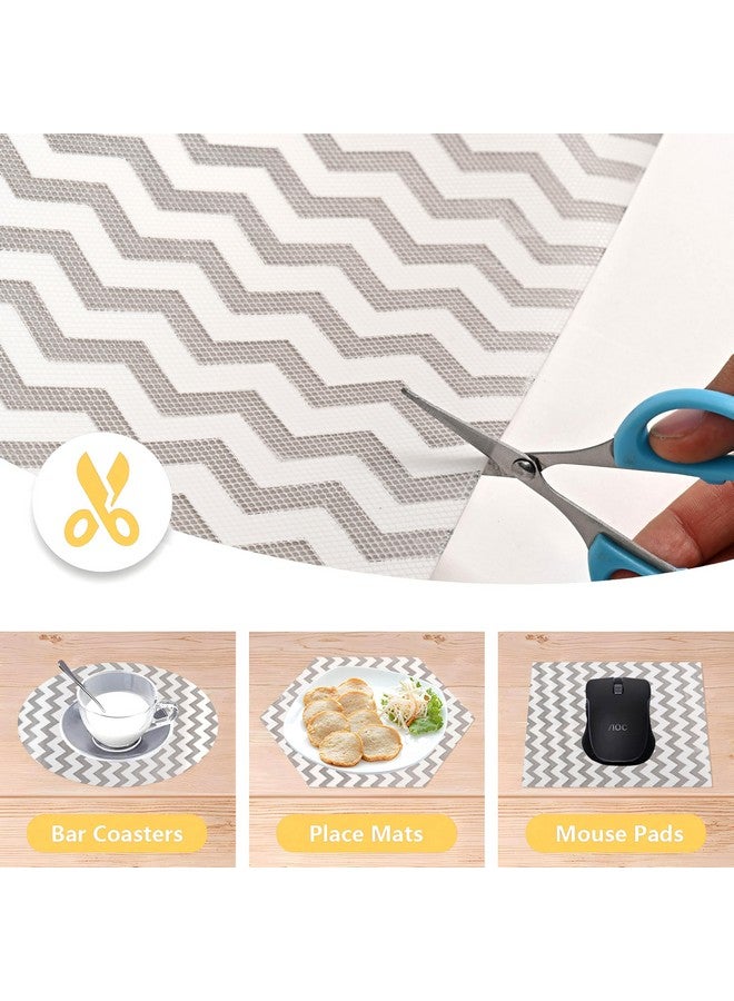 Kuber Industries Shelf Liner | 5 Meter EVA Kitchen Cabinet Shelf Mat | Anti-Slip Bathroom Mat | Fridge Mat | Table Mat | Zig Zag Design Wardrobe Mat | Grey - Image 5