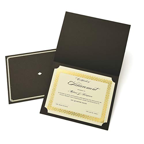 Gartner Studios Certificate Kit, 60 Black Certificate Holders and 60 Gold Foil Certificate Papers, Gold Foil Certificates and Black Certificate Holders Kit (54514) - Image 5