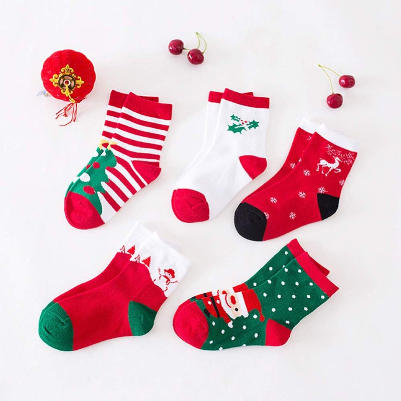 LITOON Christmas Socks Children Socks Christmas Kid Socks for Kid Boy Girl 5 Pairs (S(1-3 years)) - Image 3