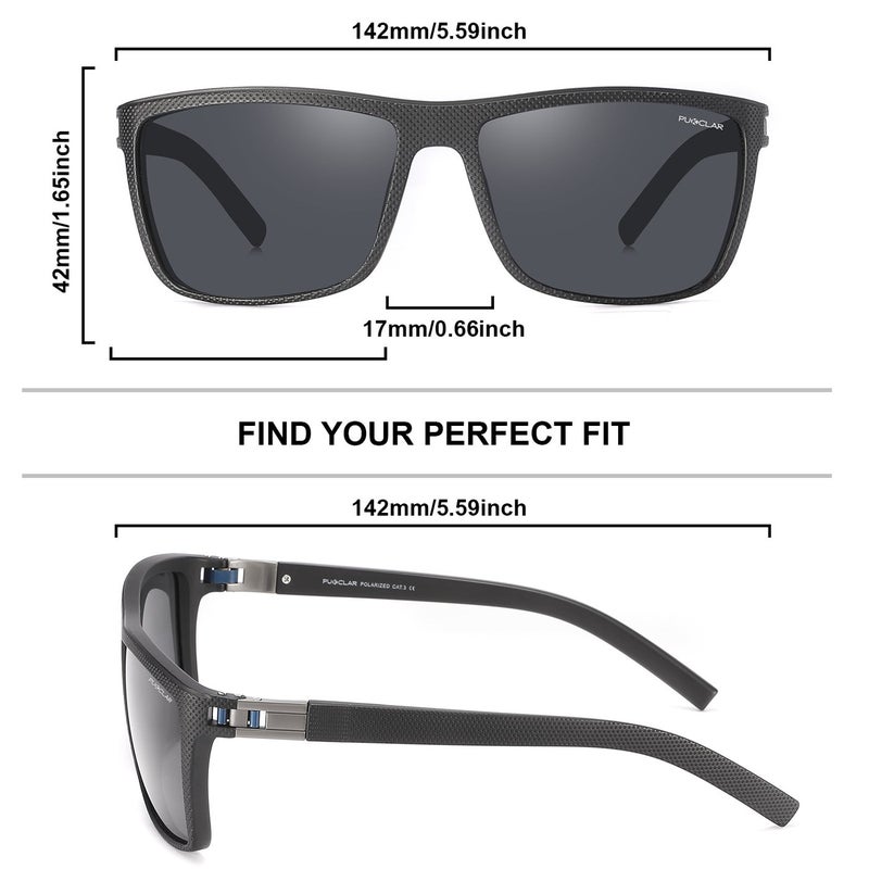 بوكيلار نظارات شمسية قطبية PUKCLAR للرجال خفيفة الوزن إطار TR90 حماية UV400 نظارات شمسية مربعة - Image 2