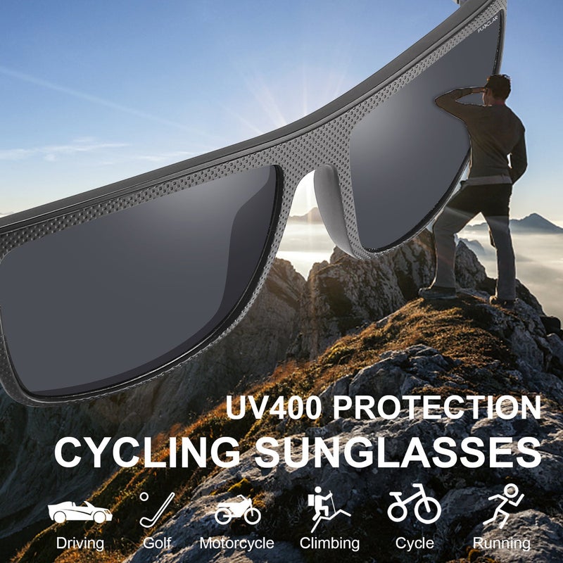 بوكيلار نظارات شمسية قطبية PUKCLAR للرجال خفيفة الوزن إطار TR90 حماية UV400 نظارات شمسية مربعة - Image 4