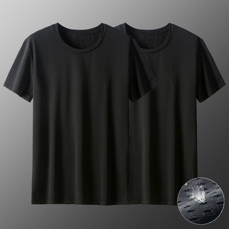 Summer Ice Silk Short Sleeve T-Shirt Men'S Trendy Loose Sports Quick-Drying Mesh Thin Half Sleeve Round Neck T-Shirt Men - Image 1