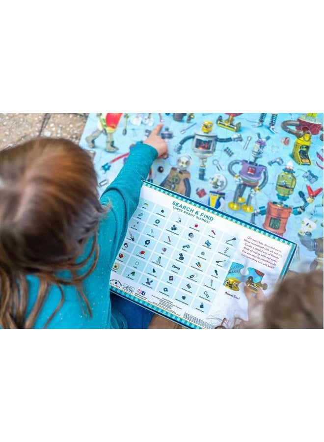 eeboo : Upcycled Robots 100 Piece Puzzle, Perfect Project for Little Hands, Aids in Development of Pattern, Shape, and Color Recognition, Offers Children a Challenge, Perfect for Ages 5 and up - Image 4