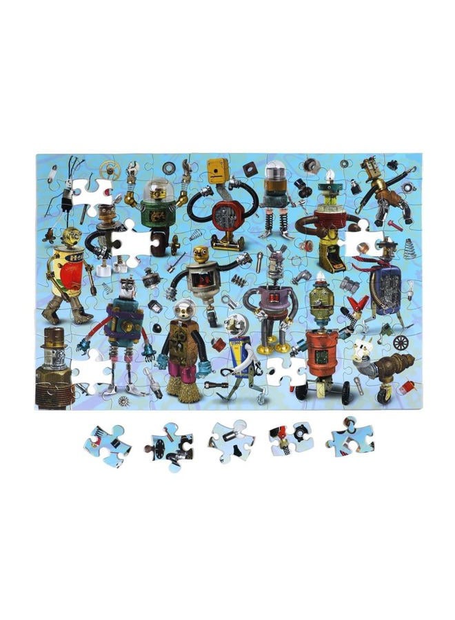 eeboo : Upcycled Robots 100 Piece Puzzle, Perfect Project for Little Hands, Aids in Development of Pattern, Shape, and Color Recognition, Offers Children a Challenge, Perfect for Ages 5 and up - Image 3