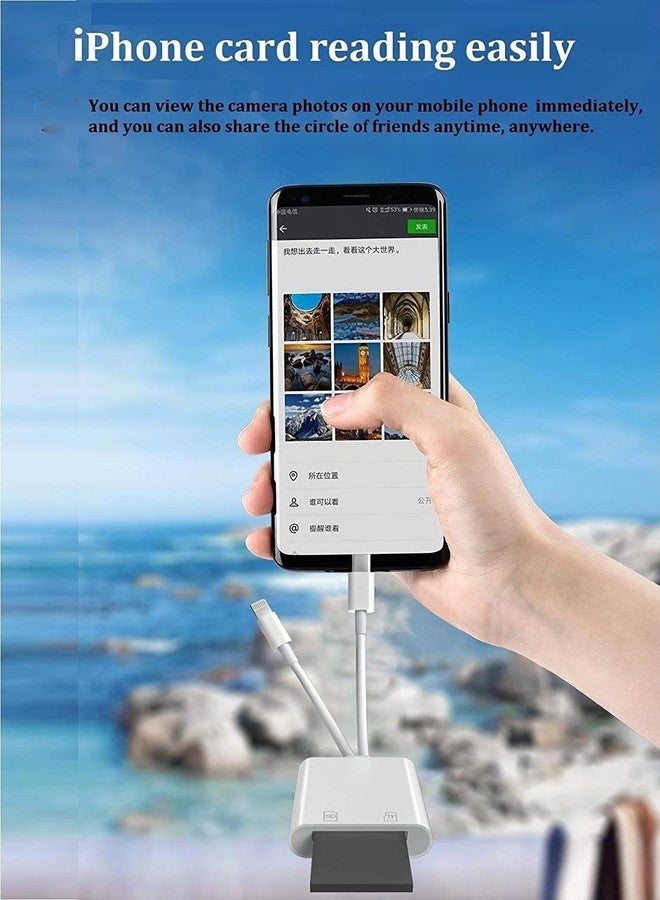 esbeecables [Apple MFi Certified] iPhone SD Card Reader, 4 in 1 Cameras SD Reader with Dual Slot for MicroSD/TF, Photography Memory Card Trail Game Camera Viewer Adapter, Plug and Play for iPhone/iPad/iMac/DJI - Image 4