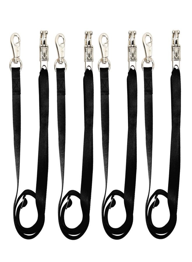 HDYEGY Cross Ties for Horse, 4 Pack Adjustable Nylon Cross Ties Horse Trailer Tie with Panic Snap and Bull Snap,Adjustable Length from 44.5-78.5 Inch,Black - Image 1