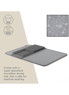 Dish Rack and Microfiber Drying Mat – Space-Saving Design Folds Up for Easy Storage, Basic Rack, Gray - pzsku/ZB5723A36B42A4FDA5568Z/45/_/1732708512/6d5cd87b-ce3a-460c-a707-c92b64387566