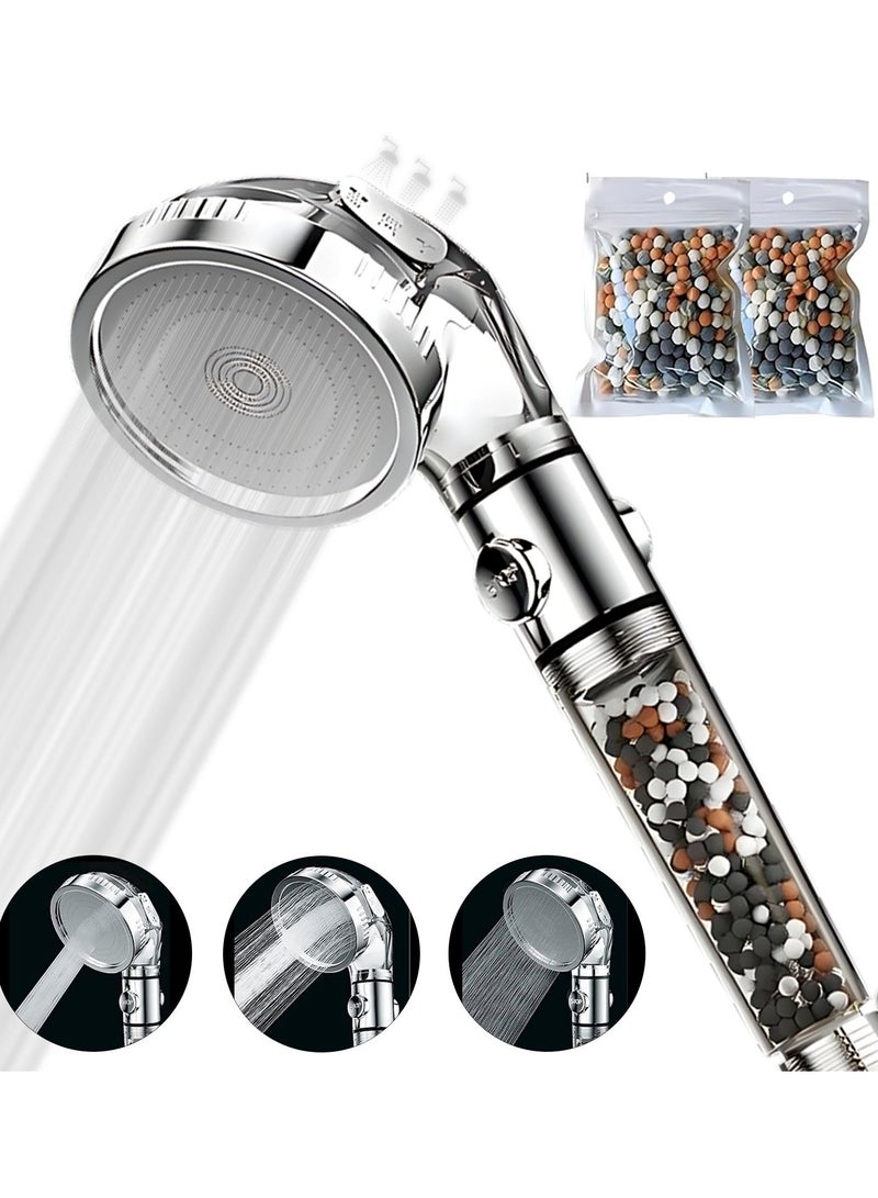 Shower Head 3 Modes High Pressure Handheld Showerhead Help Reduces hair loss, Shower Filter Rainfall Spa Water Saving, Purifies Water, Remove Chlorine  - Image 1