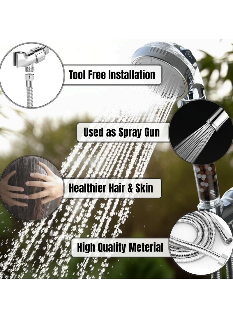 Shower Head 3 Modes High Pressure Handheld Showerhead Help Reduces hair loss, Shower Filter Rainfall Spa Water Saving, Purifies Water, Remove Chlorine  - Image 5
