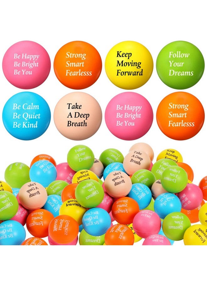 Aoriher 36 Pcs Motivational Stress Balls Colorful Stress Balls Bulk Quotes Inspirational Funny Foam Toys Hand Exercise Gifts for Office Small Toys for Motivating Supply(Multicolor) - Image 1