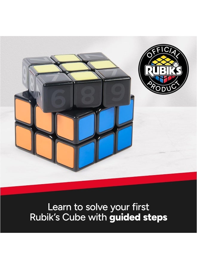 Rubik's مكعب مدرب روبيك، تعلم حل مكعب 3x3 مع ملصقات، دليل، وفيديوهات | لعبة فidget لتخفيف التوتر | لعبة فidget للكبار | هدايا صغيرة، للأعمار 8 وما فوق - Image 2