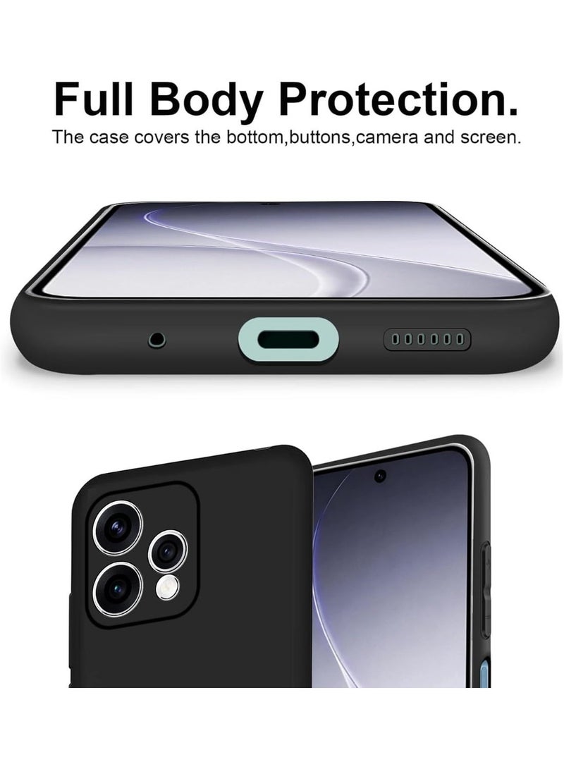 بارالونا حافظة لـ OPPO Reno15 5G، ناعمة ناعمة، غطاء سلικون سائل، غلاف مات مقاوم للإصباغات ومقاوم للأتربة مع بطانة من الألياف الدقيقة - أسود - Image 5
