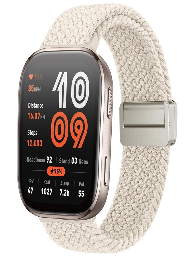 اي كي سوار AK المغناطيسي المضفر لساعات Amazfit Bip 6 / Bip 5 و Amazfit GTR 4، سوار معصم رياضي من النايلون الناعم مقاس 22 مم متوافق مع ساعات Amazfit Bip 6 / Bip 5 / GTR 4 للرجال والنساء (بإضاءة النجوم) - Image 1