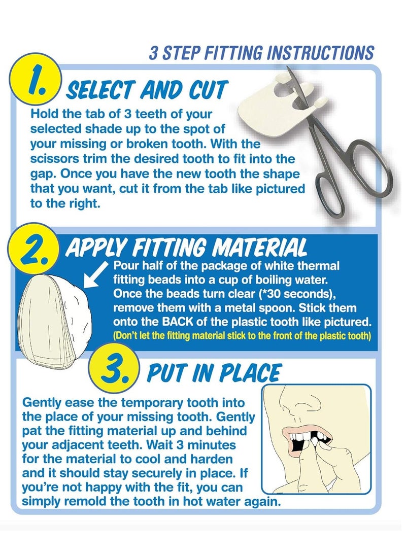 Instant Smile Instant Smile Triple Shade Temporary Tooth Kit - Replace A Missing Tooth in Just 5 Minutes!  - Image 3