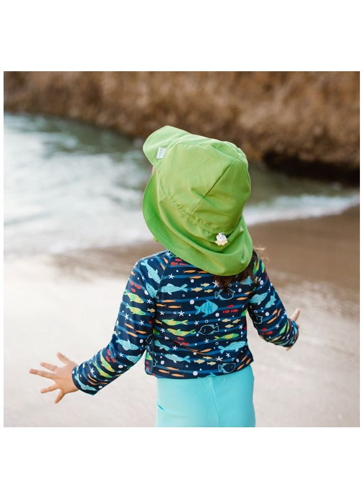 green sprouts Green Sprouts Long Sleeve Zip Rashguard Shirt-Navy Fish-3T  - Image 3