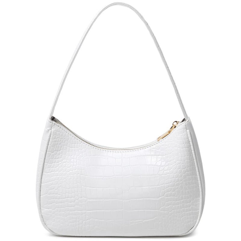 CYHTWSDJ Shoulder Bags for Women, Cute Hobo Tote Handbag Mini Clutch Purse with Zipper Closure (Crocodile&white) - Image 1