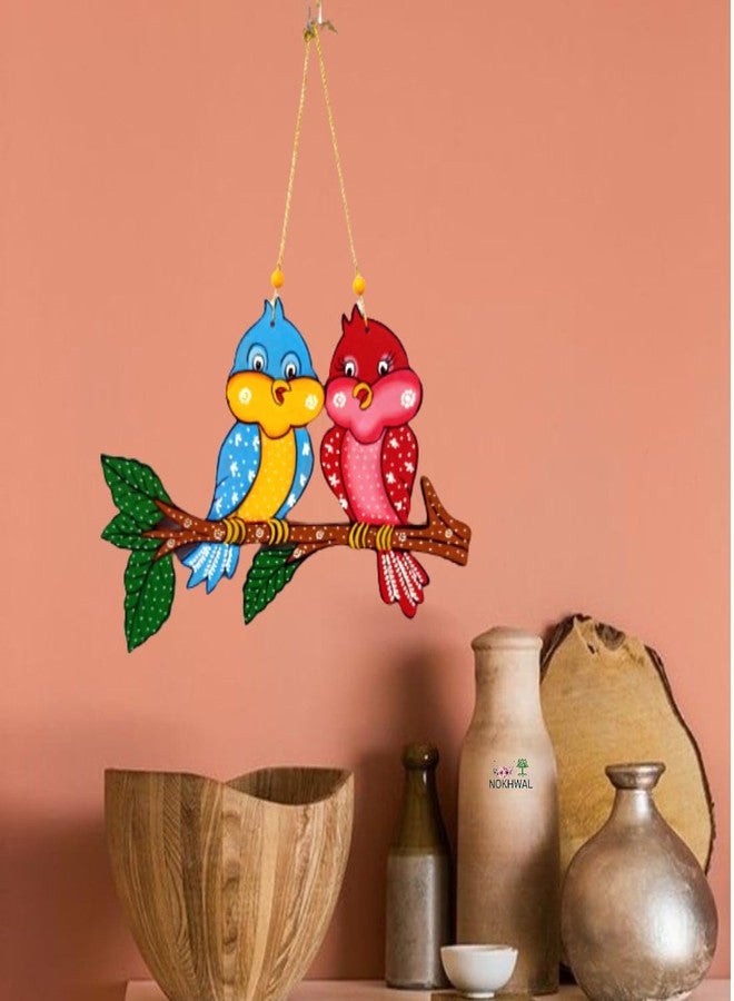 NOKHWAL Hanging Bird Handmade Hand Painted Birds for Garden Main Door Wall Hanging Balcony Decoration Hanging Decorative Items for Room Wall Décor for Home - Image 1