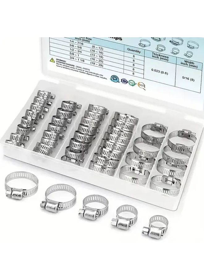 40pcs Hose Connector Kit With Stainless Steel Clamps For Plumbing Fixtures And Fuel Lines - Image 1