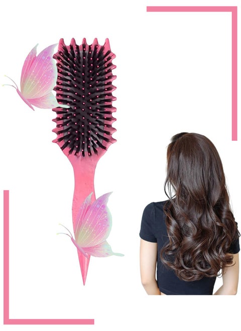 2024 Newest Bounce Curl Brush,Bounce Curl Defining Brush,Curl Defining Brush,Hair Brush Styling Brush,Shaping and Defining Curls for Women Girls (Color : Red)