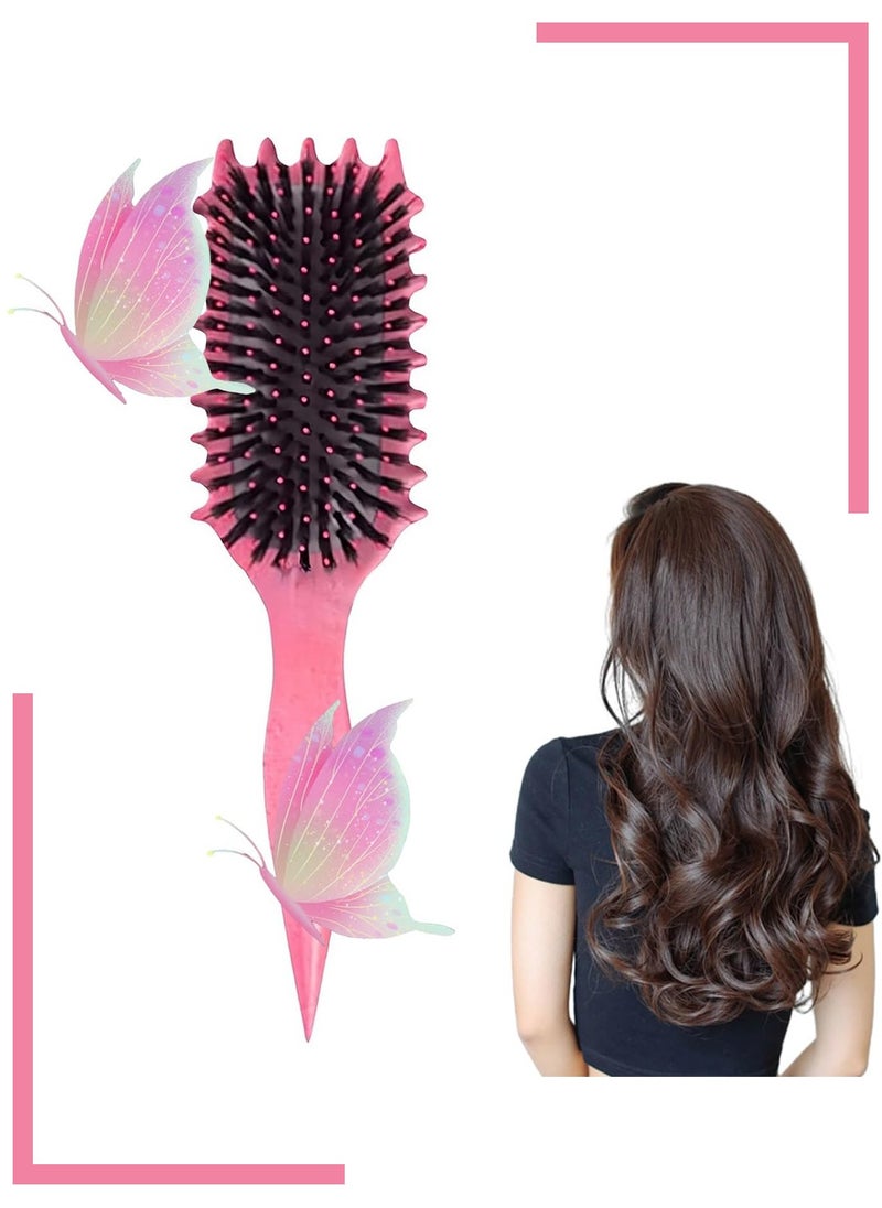 2024 Newest Bounce Curl Brush,Bounce Curl Defining Brush,Curl Defining Brush,Hair Brush Styling Brush,Shaping and Defining Curls for Women Girls (Color : Red)