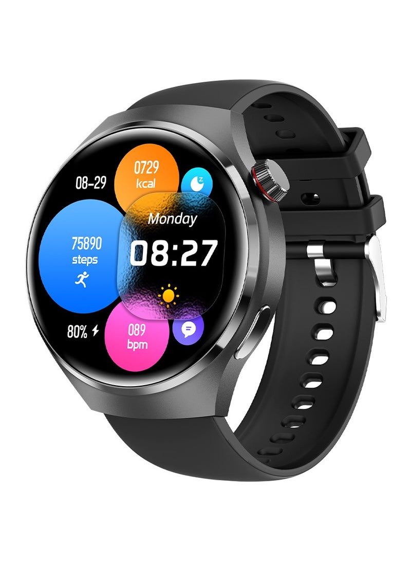gejian Health and Fitness Smartwatch Men's And Women's Smart Watch With Bluetooth Call Fitness Tracker With Blood Pressure Blood Oxygen Tracking Heart Rate Monitor Compatible With Android And IOS Blac  - Image 1