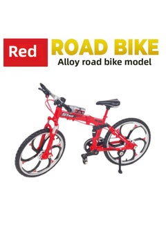 Generic Special 1:10 Alloy Bicycle Model Simulation Station Wagon Mini Stunt Car Ornaments Collection Toys-Color:No. 3 Folding Mountain Bike Red [e-commerce Box] 20*6*14  - Image 1