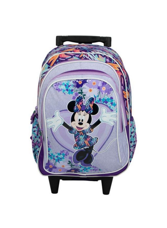 SunCe Disney Minnie 3-Compartment Zipper Closure Trolley Backpack Multicolour 16 x 11.81 x 8.26 Inch SUNS-7417DMA - Image 1