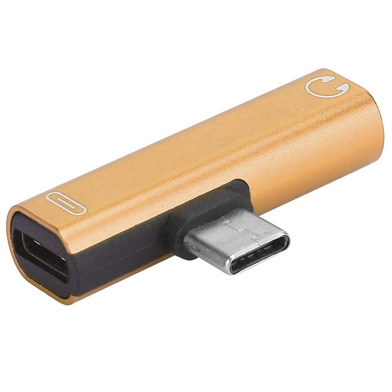 Gold 2 in 1 USB C to 3.5mm Audio Adapter Cable Headphone Splitter 2 Pcs - Image 5