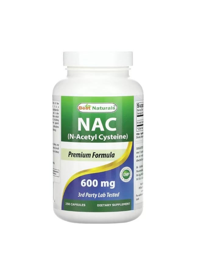 Best Naturals NAC 600 mg 250 Capsules  - Image 1