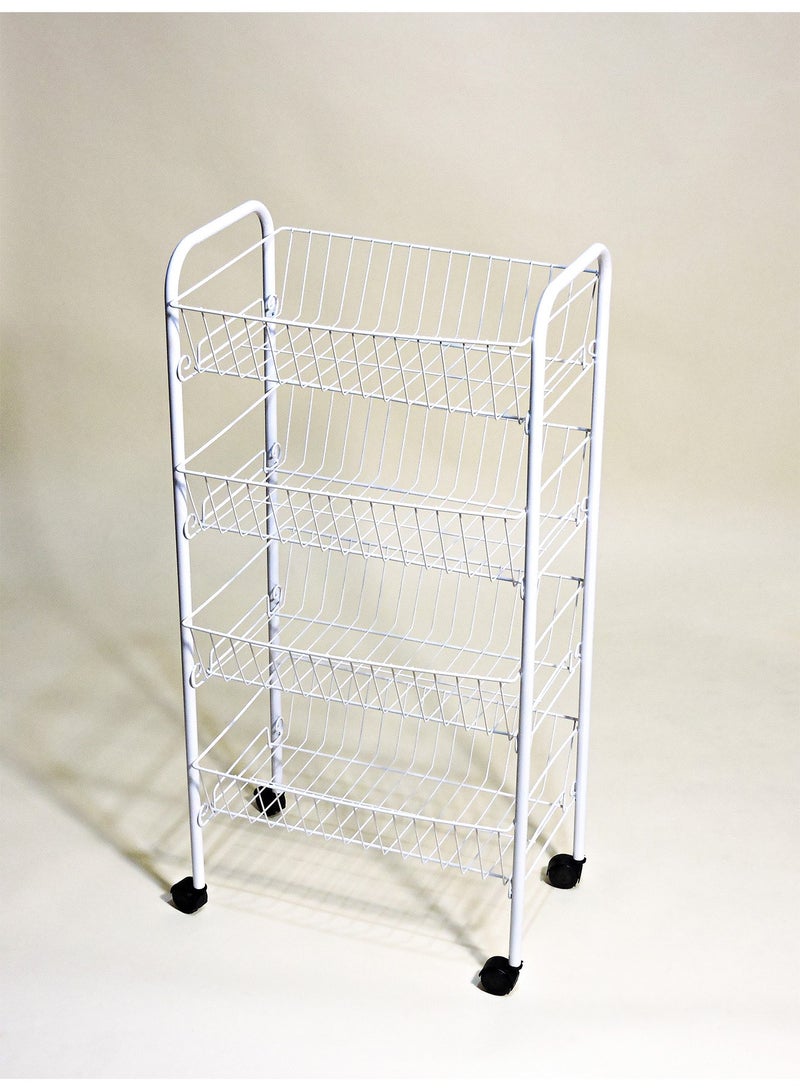 MultiPurpose White Trolley - 4 Baskets - 47.5*93*33  - Image 1