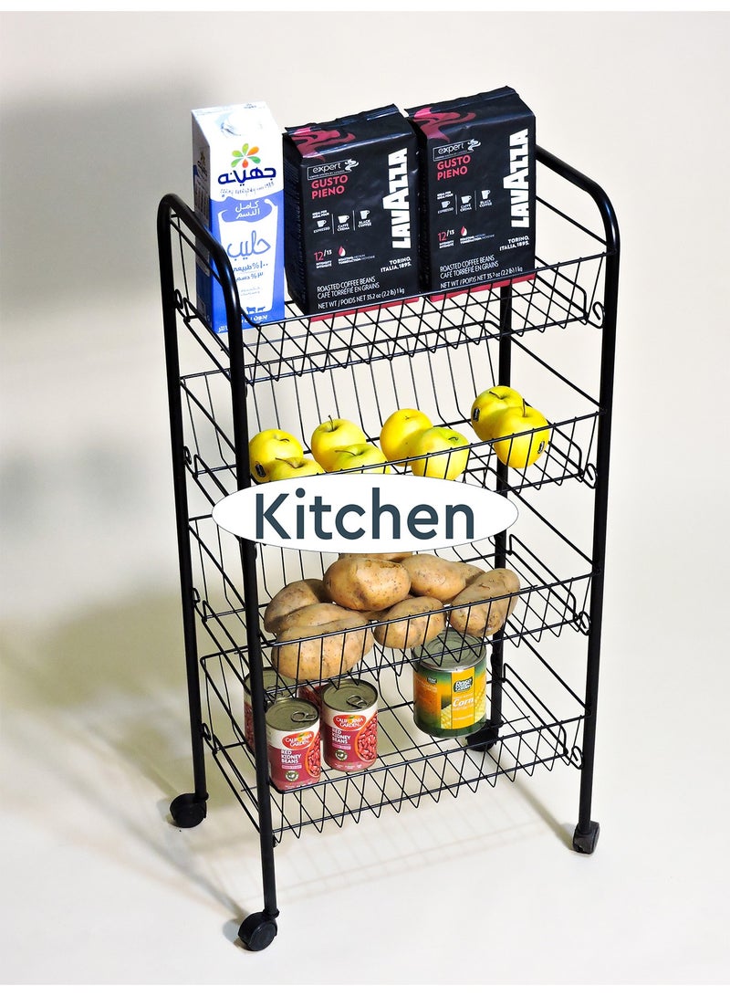 MultiPurpose White Trolley - 4 Baskets - 47.5*93*33  - Image 3