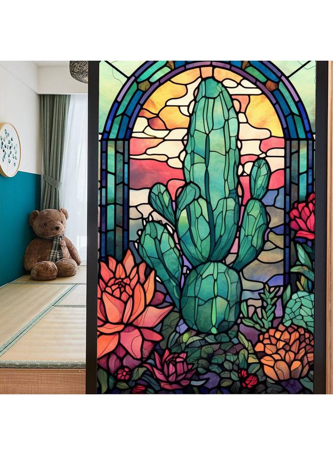 Bluejw BL112-170  Flower Sea Electrostatic Glass Sticker PVC Glue-free Window Sticker Home Decorative Window Glass Sticker - Image 1