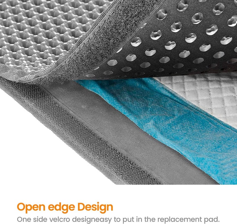 Polarduck Cat Litter Mat-30"X24" Large Litter Box Mat for Kitty, EVA Honeycomb Double Layer Design, Urine & Waterproof with Unique Handle, Less Waste, Easier To Clean,Non Slip, Gray - Image 4