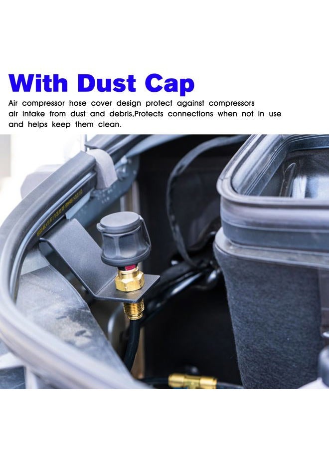 JIOTAR 740112 Air Compressor Hose Adapter With Dust Cap Replacement A/R/B Air Compressor Hose Coupling A/RB Universal On Board Systems GaugeAir Chuck Air Tank Secure Air Tool Connections Adapter- NPT Std - Image 5