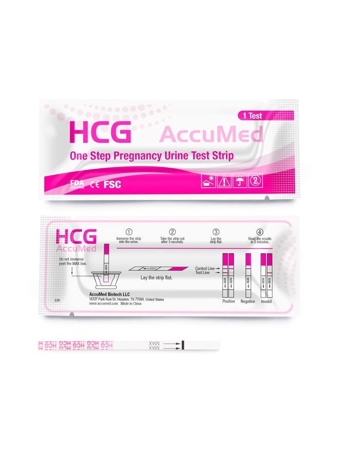 AccuMed Pregnancy Test Strips, 25-Count Individually Wrapped Pregnancy Strips, Early Home Detection Pregnancy Test Kit, Clear HCG Test - Image 4