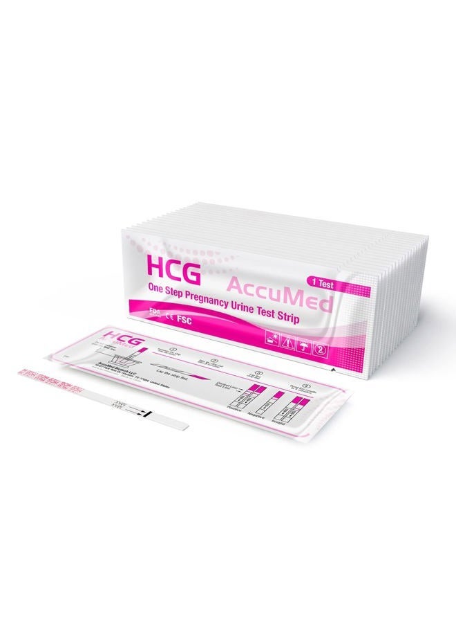 AccuMed Pregnancy Test Strips, 25-Count Individually Wrapped Pregnancy Strips, Early Home Detection Pregnancy Test Kit, Clear HCG Test - Image 2