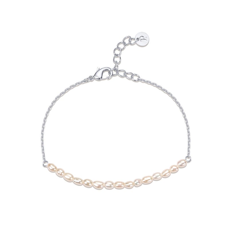 PAVOI 21C-B02 Freshwater Pearl Bracelet (White Gold Plated) - Image 1