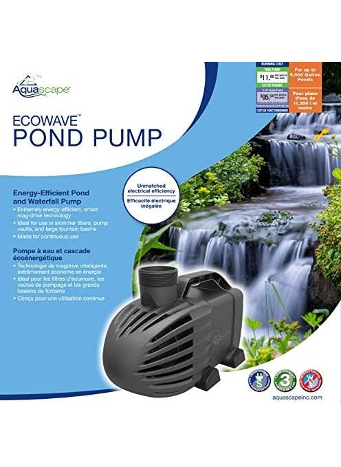 Aquascape Aquascape 91134 EcoWave 5000 GPH MagDrive Pond and Waterfall Pump Black  - Image 5