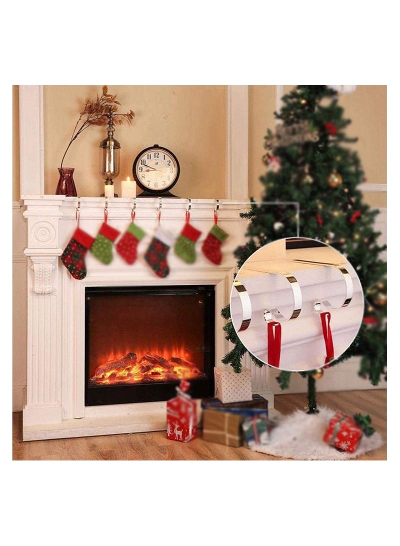 Stainless Steel Hooks, 6Pcs Long Handle Closet Racks, Cabinet Rack Hooks, Home Decor Hooks, Stocking Hangers, Decoration Supplies for Home Office Mantle Fireplace - Image 4