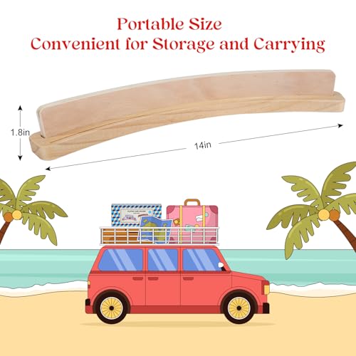 Offelec 4 Pack Wooden Playing Card Holders 14 Inch 2Slot Curved Card Holder for Kids Adults Stackable Card Deck Organizers with NonSlip Base for Bridge Strategy Games Poker Family Nights - Image 5