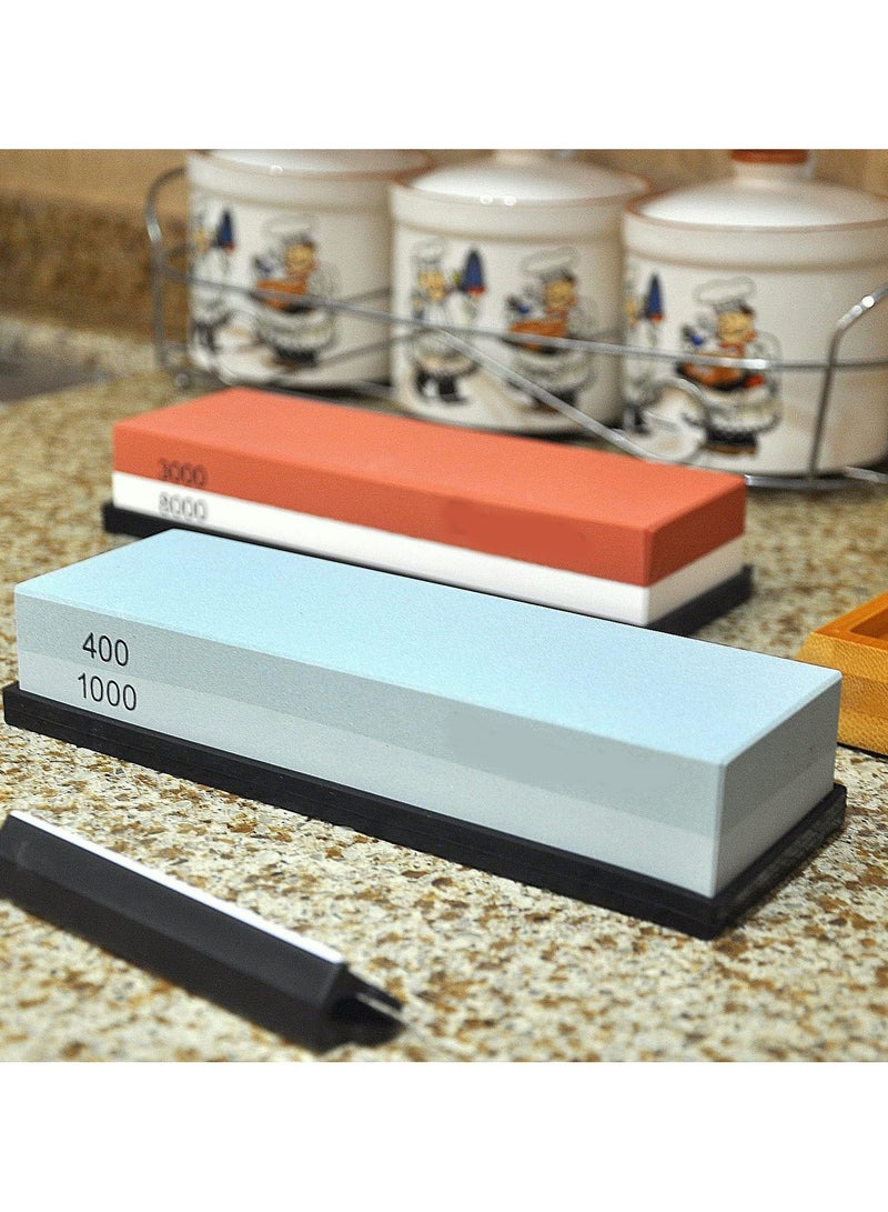 عام سكين شحذ الحجر 400/1000 3000/8000 مزدوجة الجانب حصى المشحذ المهنية الشيف المشحذ مبراة عدم الانزلاق الخيزران قاعدة زاوية دليل - Image 3