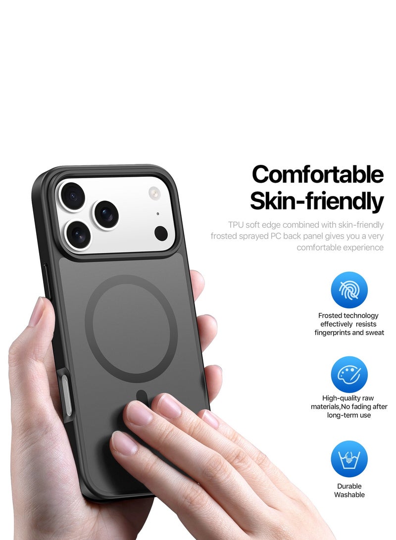 DUX DUCIS Yind Case Anti-Yellowing Matte Clear [Hard PC Back & Soft TPU Bumper]  Shockproof Protective Phone Case Cover compatible with IPhone 17 Pro  (Black) - Image 5