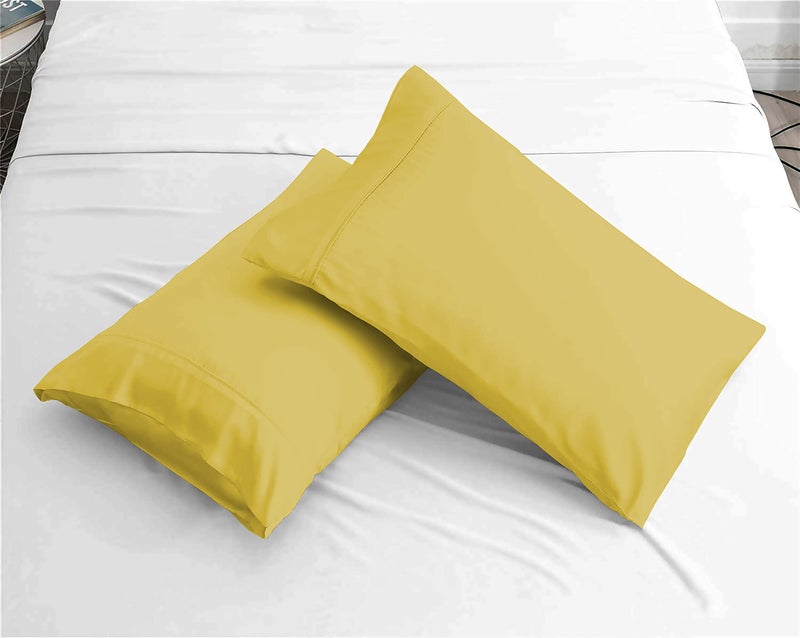 Filbert - Platinum Premium Collection Egyptian Cotton 400-TC Gold Yellow 2 Piece Pillow Covers - (18 x 28 - Inches) - Image 2
