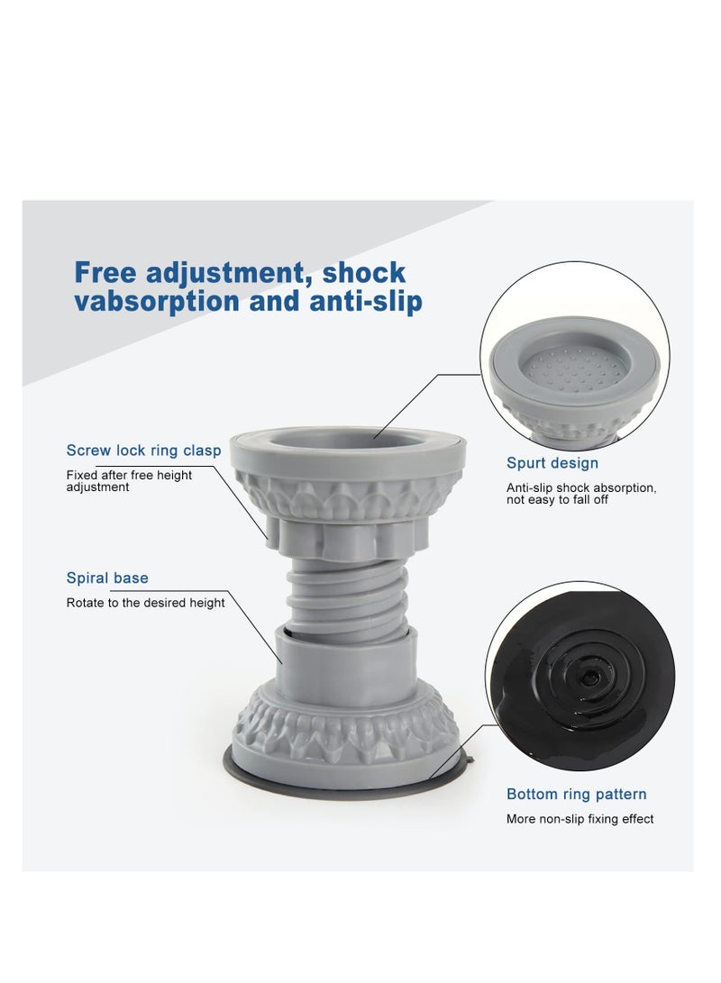Zikra Anti Vibration Pad for Washing Machine, Washer Dryer Non Slip Shock Noise Cancelling Foot Mat, Adjustable Anti Walking Stabilizer Refrigerator Support Rubber Foot Pad Pedestals (Set of 4) - Image 4