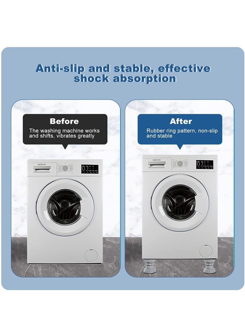 Zikra Anti Vibration Pad for Washing Machine, Washer Dryer Non Slip Shock Noise Cancelling Foot Mat, Adjustable Anti Walking Stabilizer Refrigerator Support Rubber Foot Pad Pedestals (Set of 4) - Image 2