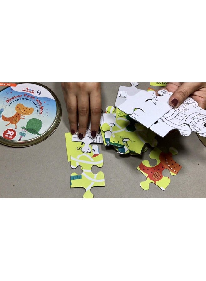 كوكوموكو كيدز أحجية ديناصورات كوكوموكو للأطفال، مكونة من 30 قطعة، أحجية صور مقطعة، لعبة تعليمية وهدية إرجاع للأولاد والبنات من عمر 2 إلى 7 سنوات، أحجية ديناصورات أرضية كبيرة - Image 5