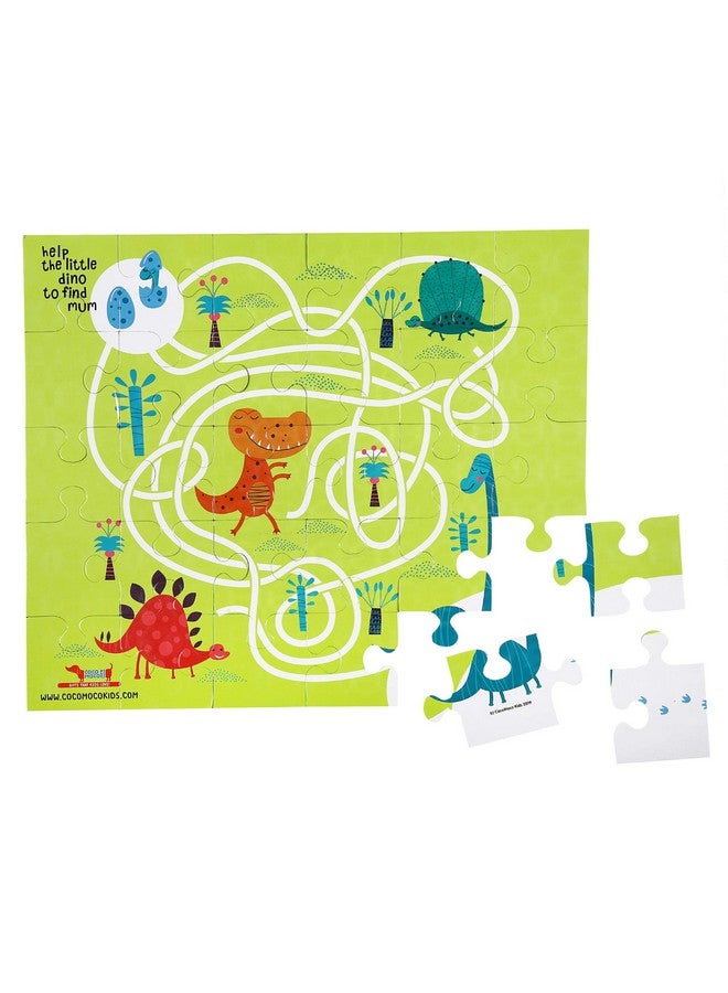 كوكوموكو كيدز أحجية ديناصورات كوكوموكو للأطفال، مكونة من 30 قطعة، أحجية صور مقطعة، لعبة تعليمية وهدية إرجاع للأولاد والبنات من عمر 2 إلى 7 سنوات، أحجية ديناصورات أرضية كبيرة - Image 3