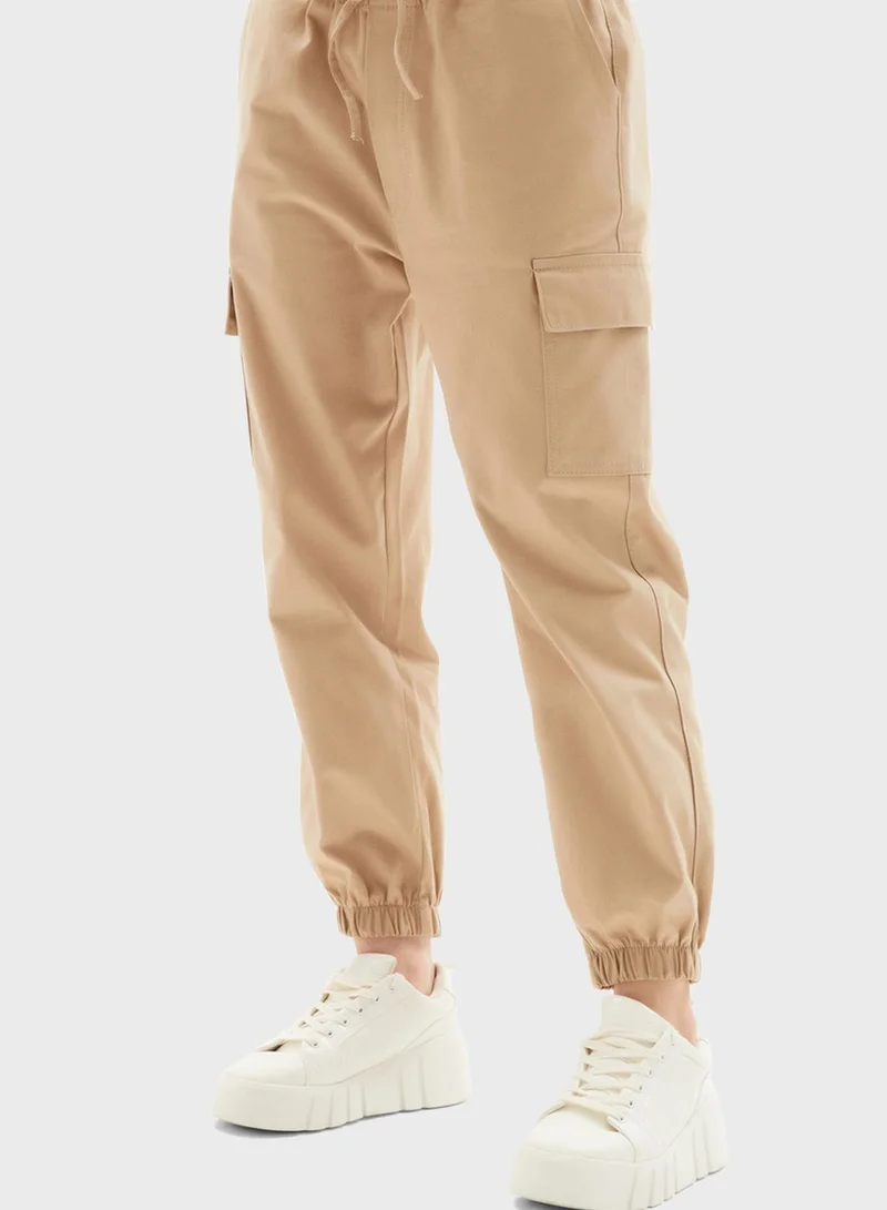 JUNE Pocket Detail High Waist Pants